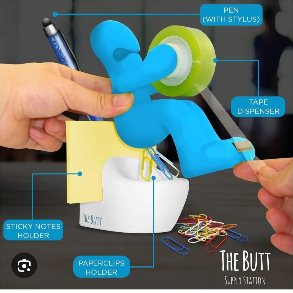 Tape Dispenser & Desk Organizer Gag Gift Butt Seat